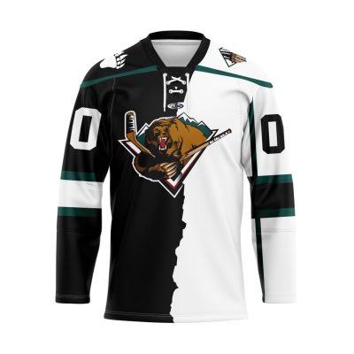 ECHL Utah Grizzlies Personalized Mix Design Lace Hockey Jersey