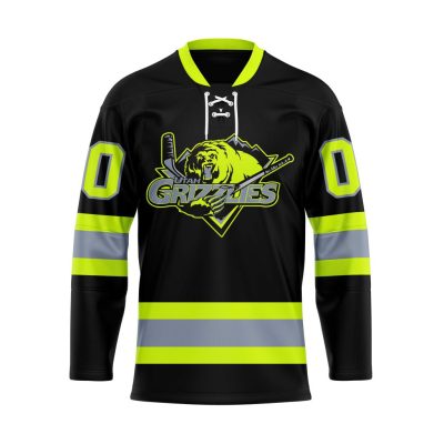 ECHL Utah Grizzlies Special Firefighters Design Lace Hockey Jersey
