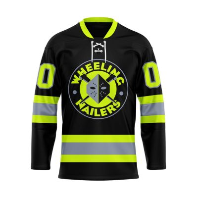 ECHL Wheeling Nailers Special Firefighters Design Lace Hockey Jersey