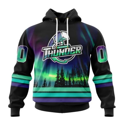 ECHL Wichita Thunder Design With Northern Lights Unisex Hoodie