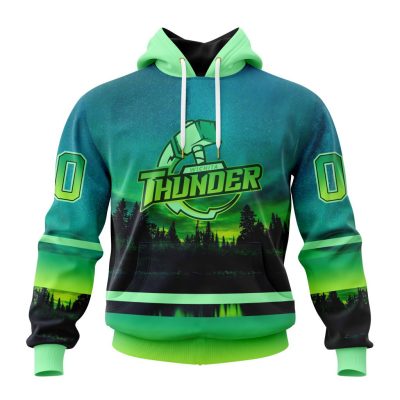 ECHL Wichita Thunder Design With Northern Lights Unisex Hoodie