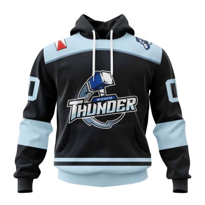 ECHL Wichita Thunder Personalized Gray Design Unisex Hoodie
