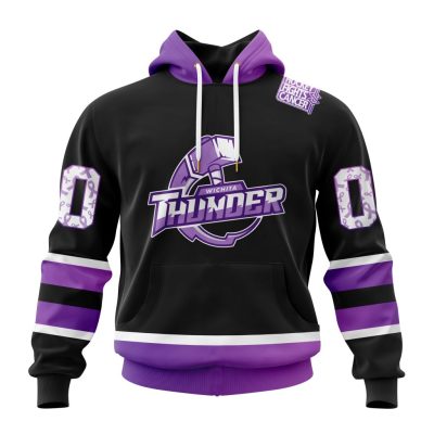 ECHL Wichita Thunder Special Hockey Fights Cancer Design Unisex Hoodie