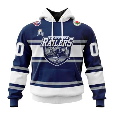 ECHL Worcester Railers Personalized Home Lace Hockey Jersey Unisex Hoodie