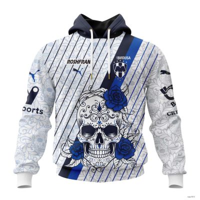 Liga MX C.F. Monterrey Hoodie Custom 2023 - 2024 Away Dia De Muertos Design