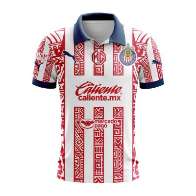 Liga MX Chivas Guadalajara Special 2024 Home Aztec Design Polo Shirt