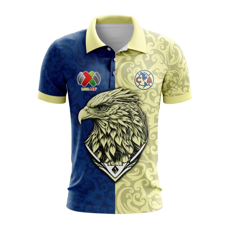 Liga MX Club America Special Design With Team Signature Polo Shirt
