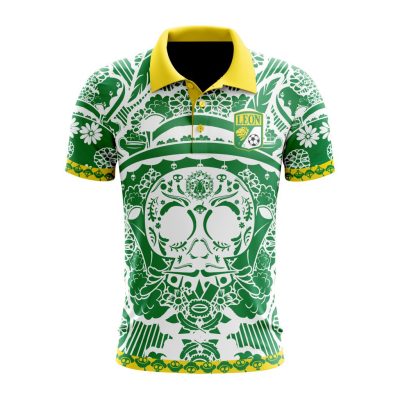 Liga MX Club Leon Special Dia De Muertos Design Polo Shirt
