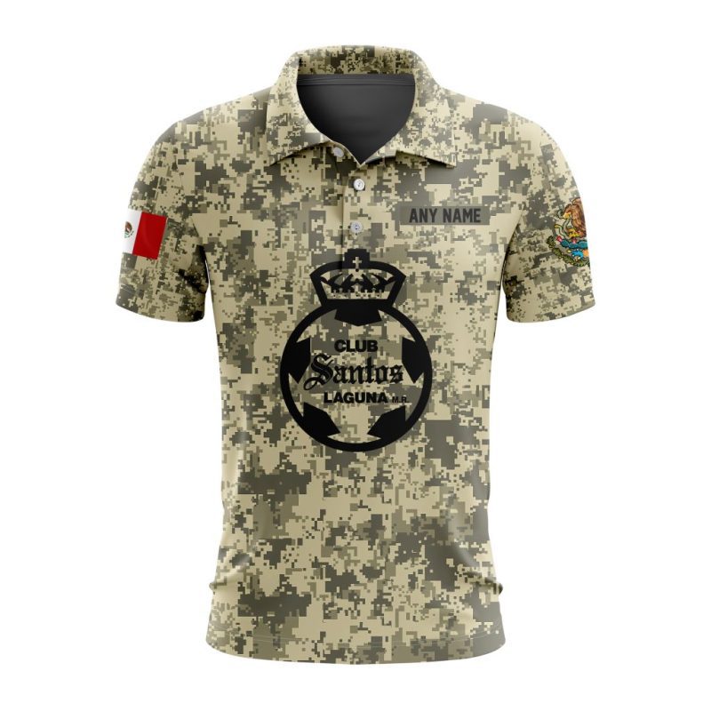 Liga MX Club Santos Laguna Special Camo Design Polo Shirt