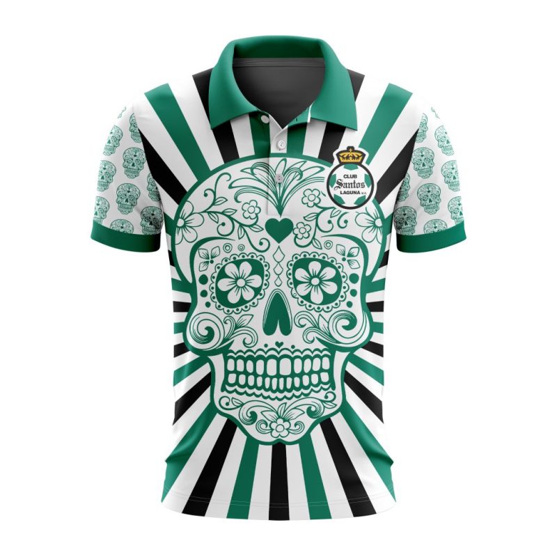 Liga MX Club Santos Laguna Special Dia De Muertos Design Polo Shirt