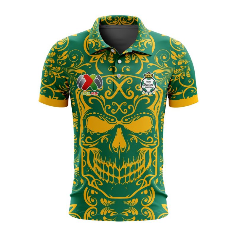 Liga MX Club Santos Laguna Special Dia De Muertos Design Polo Shirt