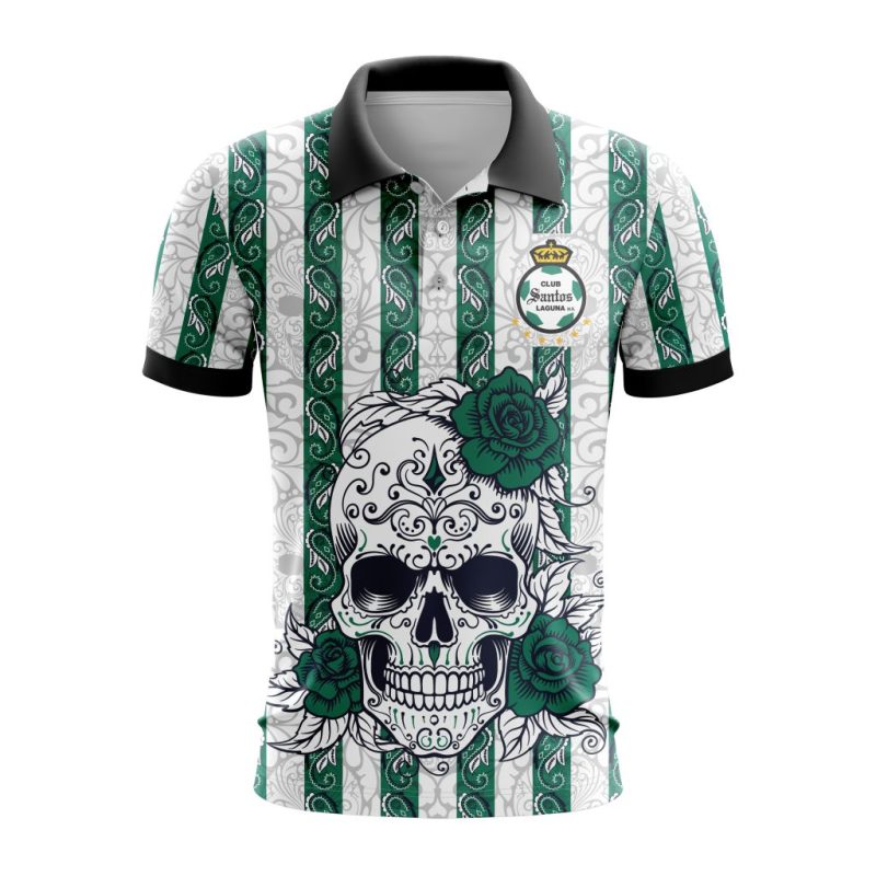 Liga MX Club Santos Laguna Special Dia De Muertos Design Polo Shirt