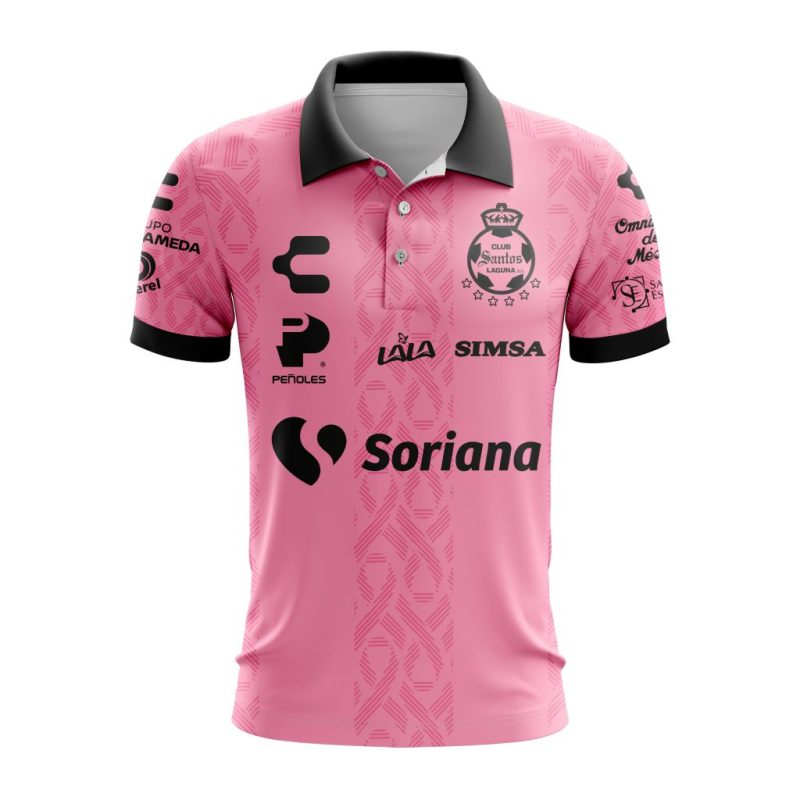 Liga MX Club Santos Laguna Special Home In Pink Kits Design Polo Shirt