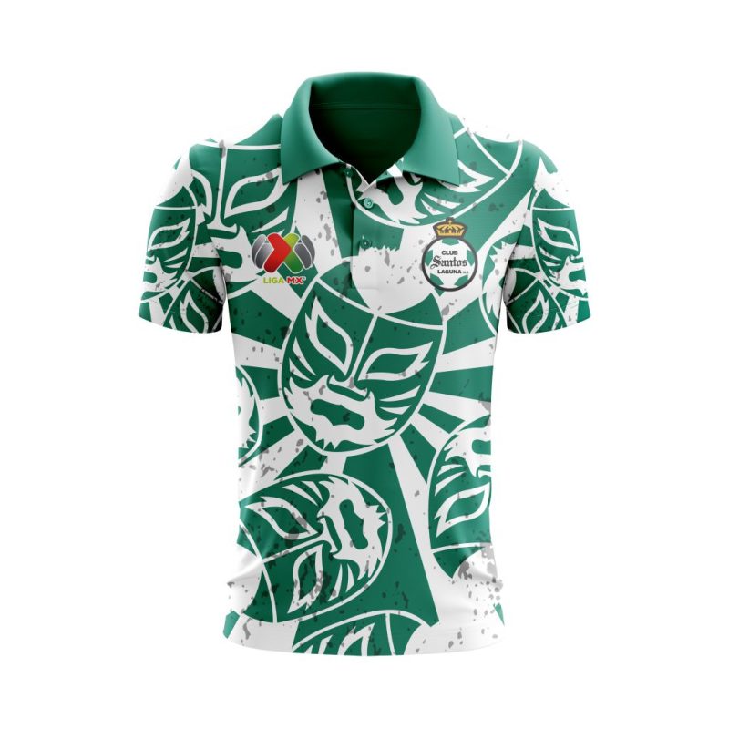 Liga MX Club Santos Laguna Special Lucha Libre Design Polo Shirt