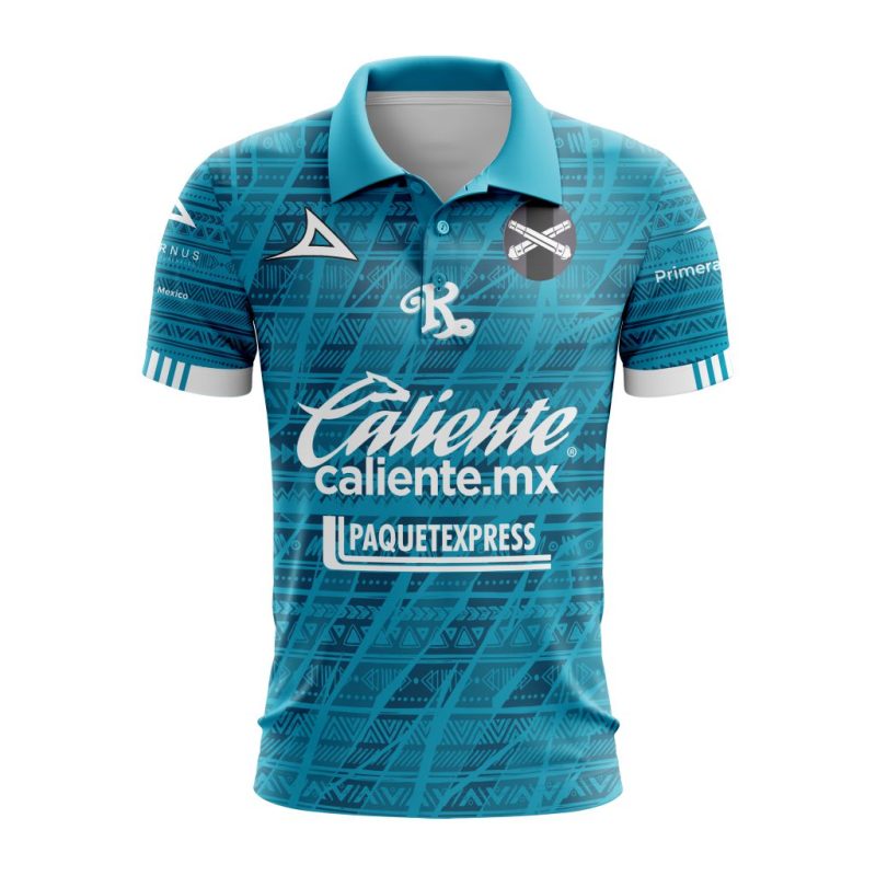 Liga MX Mazatlan F.C 2023-2024 Away Aztec Design Polo Shirt