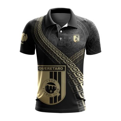 Liga MX Queretaro F.C Special Black And Gold Design Polo Shirt