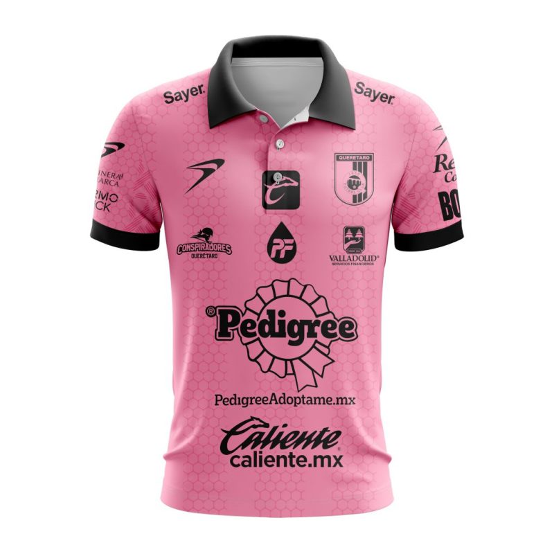 Liga MX Queretaro F.C Special Home In Pink Kits Design Polo Shirt