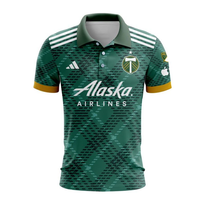 MLS Portland Timbers 2023 Home Portland Plaid Custom Polo Shirt