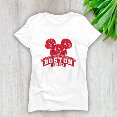 Mickey Mouse X Boston Red Sox Team X MLB X Baseball Fans Lady T-Shirt Women Tee For Fans TLT3193