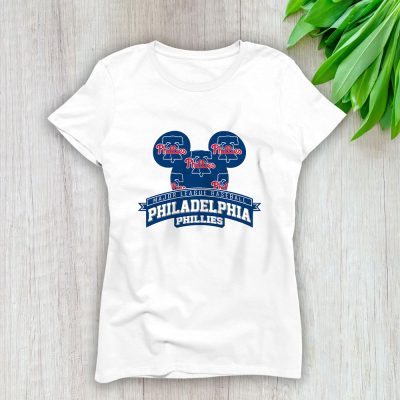 Mickey Mouse X Philadelphia Phillies Team X MLB X Baseball Fans Lady T-Shirt Women Tee For Fans TLT3185