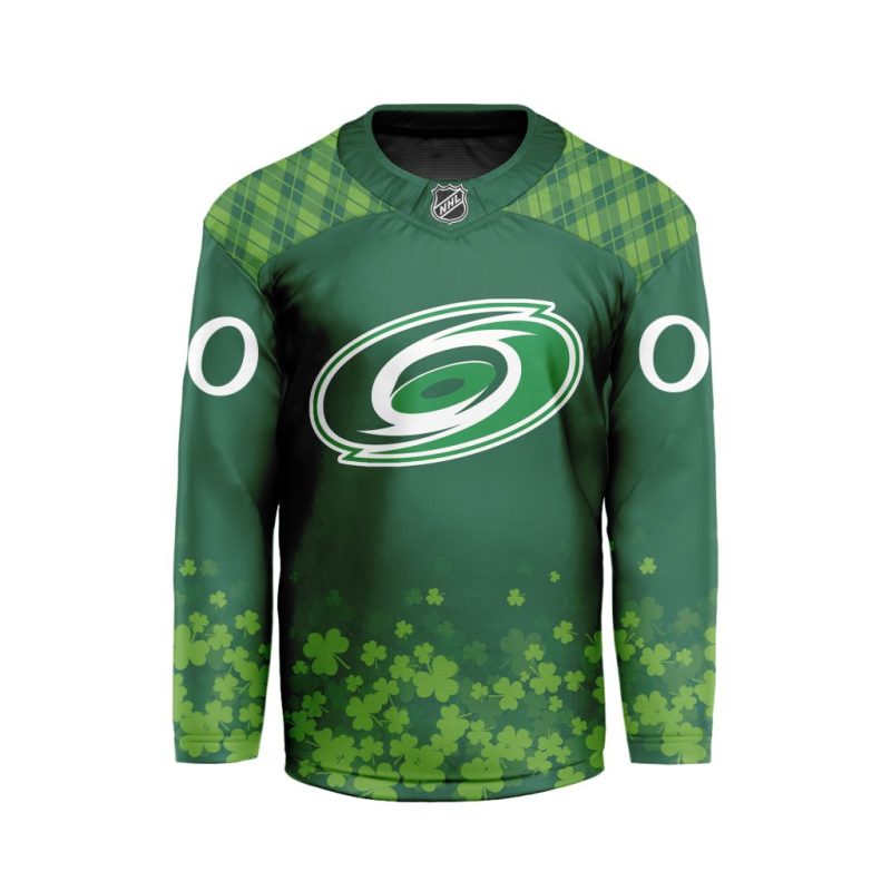 NHL Carolina Hurricanes Special Design For St.Patrick's Day Hockey Jersey Collar Logo FHC1004