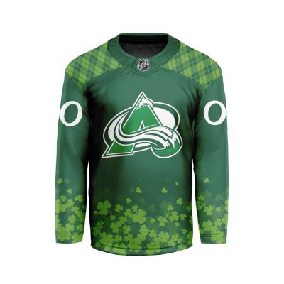NHL Colorado Avalanche Special Design For St.Patrick's Day Hockey Jersey Collar Logo FHC1004
