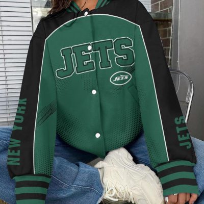 New York Jets National Football League Varsity Jacket Baseball Button Jacket BJA1519