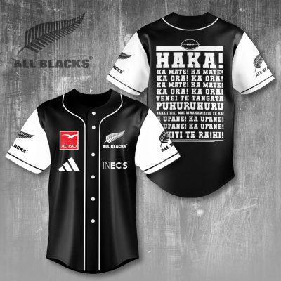 New Zealand National Rugby Union Team All Blacks Baseball Jersey BJG1606