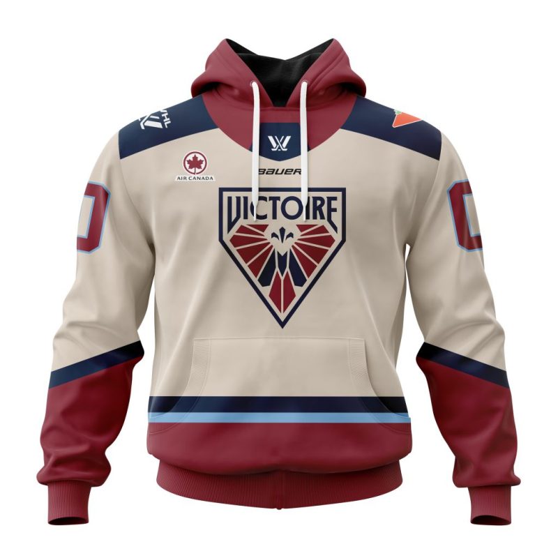 PWHL Montreal Victoire Personalized 2024-2025 Away Design Unisex Hoodie