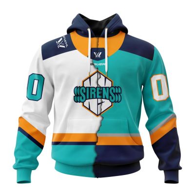 PWHL New York Sirens Personalized Home Mix Away Design Unisex Hoodie