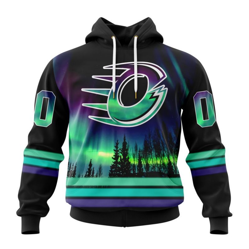 PWHL Ottawa Charge Design With Northern Lights Unisex Hoodie