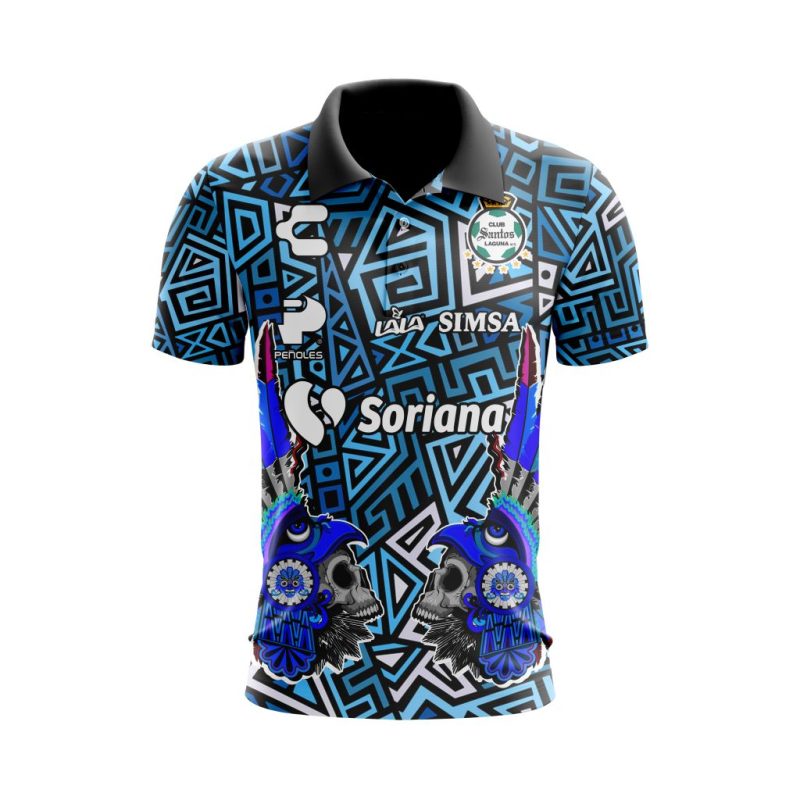 Personalise Liga MX Santos Laguna Mix Aztec Culture Concepts Polo Shirt SUVSANTOS
