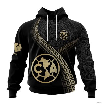 Personalize Liga MX Club America Hoodie Special Black - Gold Soccer Team