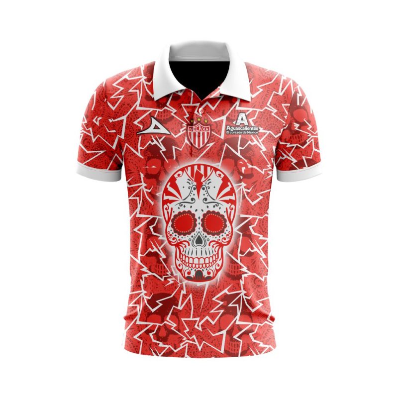 Personalize Liga MX Club Necaxa Celebrate Dia De Los Muertos With Polo Shirt Special Edition