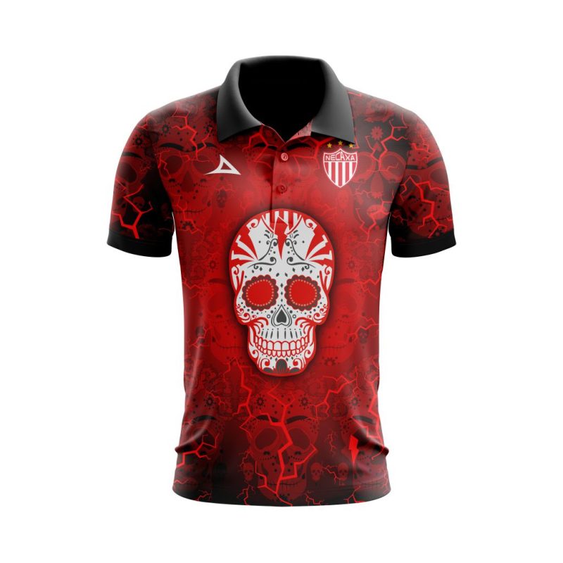 Personalize Liga MX Club Necaxa Celebrate Dia De Los Muertos With Polo Shirt Special Edition