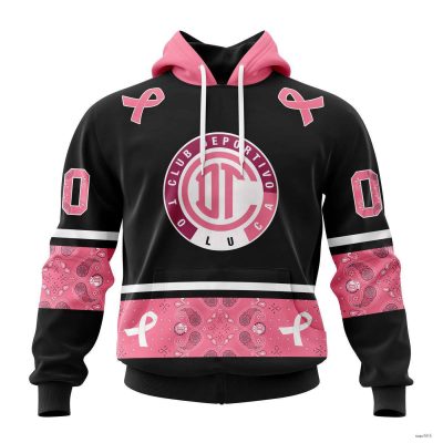Personalize Liga MX Deportivo Toluca Hoodie Paisley Breast Cancer Awareness Gift