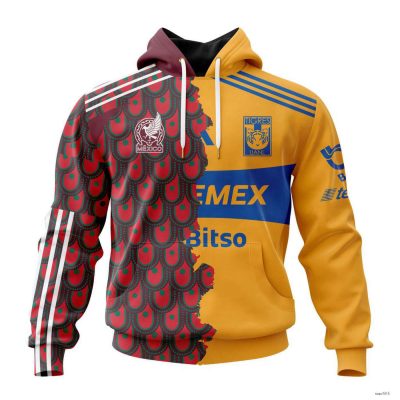Personalize Liga MX Tigres Uanl Hoodie Mix Mexico Pullover Hooded Chirstmas Gift