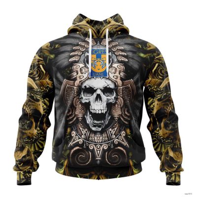 Personalize Liga MX Tigres Uanl Hoodie Special Aztec Skull Design