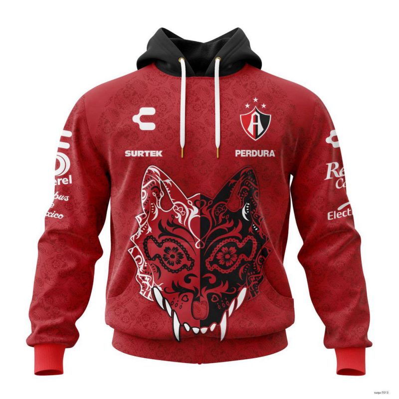 Personalized Liga MX Atlas F.C Hoodie Dia De Muertos Mexican Soccer