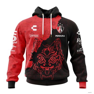 Personalized Liga MX Atlas F.C Hoodie Pullover 2023 - 2024 Home Dia De Muertos