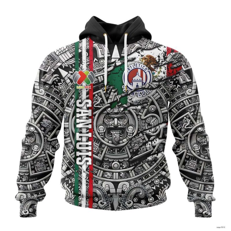 Personalized Liga MX Atletico San Luis Hoodie Aztec Mexican Soccer