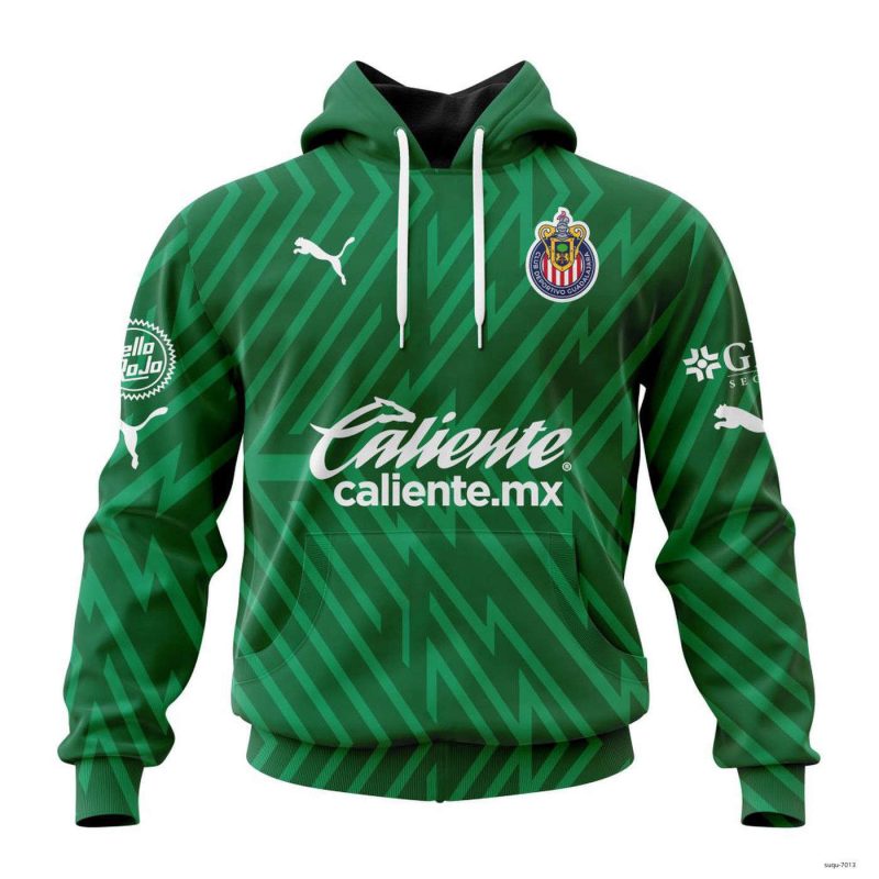 Personalized Liga MX Chivas Guadalajara Hoodie 2023-2024 Gk Home Kits Unisex