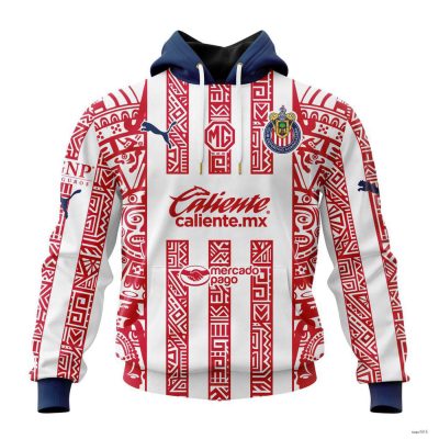 Personalized Liga MX Chivas Guadalajara Hoodie 2024 Home Aztec Design Unisex