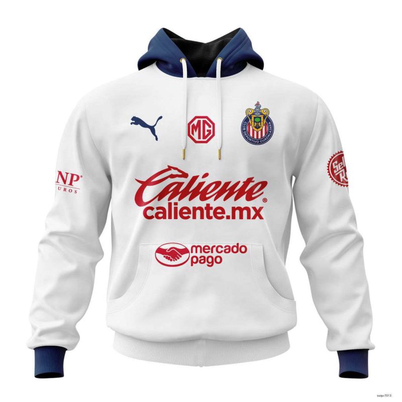 Personalized Liga MX Chivas Guadalajara Hoodie 2025 Away Kits Soccer
