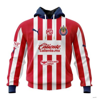 Personalized Liga MX Chivas Guadalajara Hoodie 2025 Home Kits Soccer Shirt