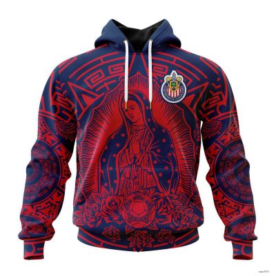 Personalized Liga MX Chivas Guadalajara Hoodie Our Lady Of Guadalupe Design