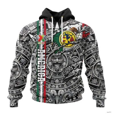Personalized Liga MX Club America Hoodie Aztec Mexican Soccer League Pullover