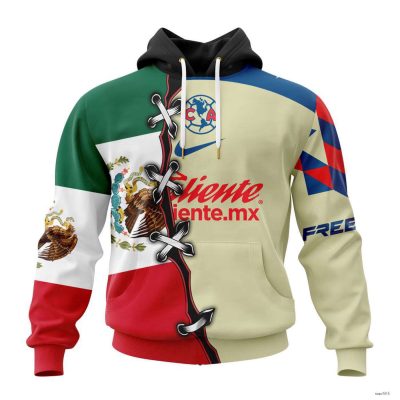 Personalized Liga MX Club America Hoodie Special Mix Mexico Flag