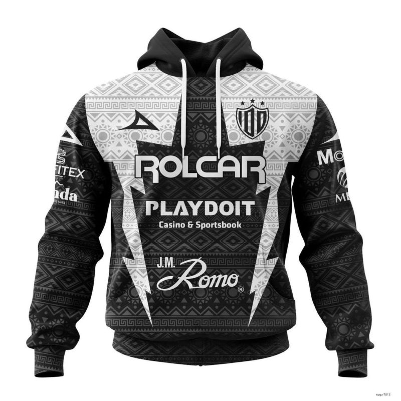 Personalized Liga MX Club Necaxa Hoodie Pullover 2023-2024 Away Aztec Design