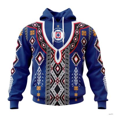 Personalized Liga MX Cruz Azul Hoodie Specialized Design In Native Style Gift